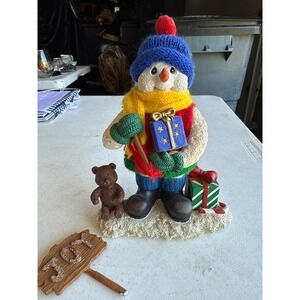 Home Interior Gifts Snow Buddies Figurine Christmas Snowman Presents‎ JOY